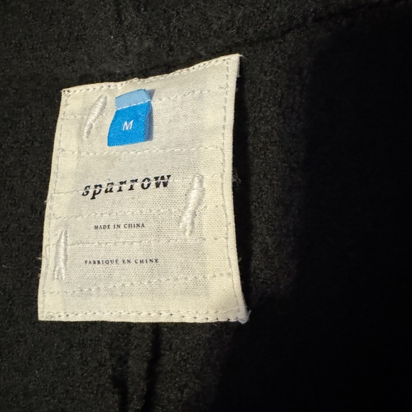 Anthropologie Sparrow Belted Shawled 100% Wool Sweater Coat Green Belted EUC - Picture 4 of 9